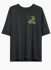 Crystal Cobra Oversized T-Shirt | Size M | Black Washed Short Sleeve