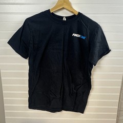 Finish Line Logo Gildan T-Shirt Mens Medium Black Cotton Crew Neck Short Sleeve