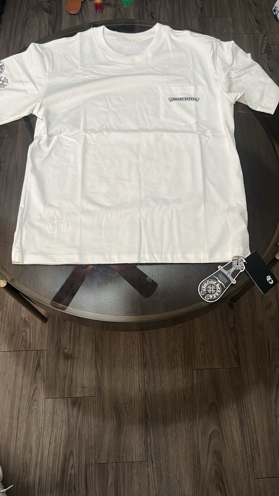 Chrome Hearts Mens White Graphic Crosses Logo Crew Neck Short Sleeve T-Shirt S