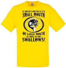 Fishing Mouth Swallows Humour Novelty T Shirt Various Colours And Sizes