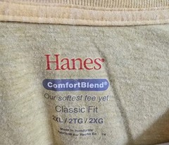 Men’s Hanes ComfortBlend T-Shrt (Heather Yellow, Size 2XL)