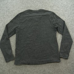Scotch & Soda Sweatshirt Mens Large Gray Henley Button Logo Long Sleeve