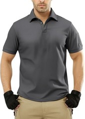 Men’s Tactical Polo T-Shirt Quick Dry Combat Short Sleeve Team Work Casual Shirt
