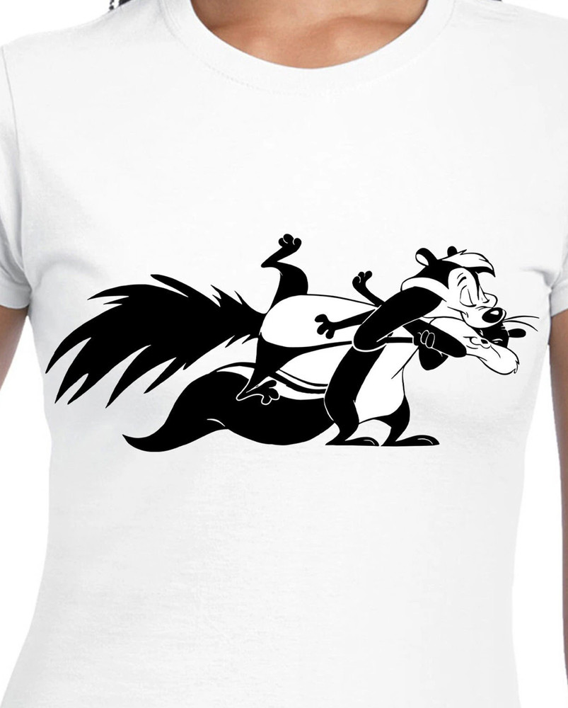 LOVELY shirt Pepe Le Pew kissing white T-shirt short sleeve S-5XL 2F102