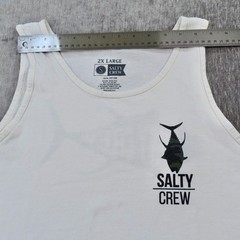 Salty Crew Shirt Mens XXL 2XL White Camo Fish Muscle Tank Top Beach Outdoor