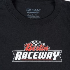 Berlin Raceway Gerry Shepard #77 Racing T-Shirt Black Gildan DryBlend Men’s L