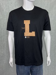 NWT The Late Show Stephen Colbert 2016 “the L” graphic T-Shirt, Black LARGE