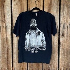 Vintage Style RIP Nipsey Hussle Memorial Graphic T-Shirt Rap Hip Hop Tee Mens M