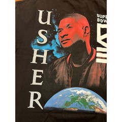 New Mitchell & Ness Usher Super Bowl LVIII TShirt Mens Large Black Halftime Show