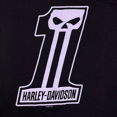 Harley-Davidson Number 1 Skull Graphic Crew Neck T-Shirt Mens XL Black Cotton