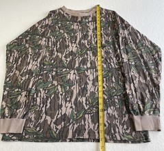 Vtg LG Long Sleeve Mossy Oak Pocket Shirt Green Leaf Foliage USA Made See Pics