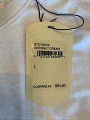 Tommy Bahama SZ L Mens SS Tshirt Coconut Cream Performance Poly Cotton NWT $64.5