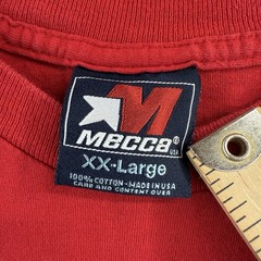 Vintage Mecca 90s T Shirt Size XXL Hip Hop Logo Red Made in USA