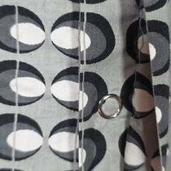No boundaries Short Sleeve Shirt Button Up Black/white Geometric Pattern Cotton