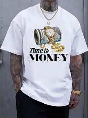 Time Is Money Watch Cash Chain Graphic Men’s T-Shirt Hustle Streetwear Tee