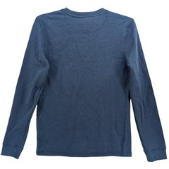 Members Mark Thermal Henley Tee S Blue Long Sleeve Tshirt Waffle Knit Layering