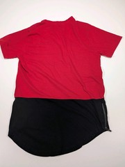 Akademiks Colorblock Mens Medium Black Red Zipper Waist T Shirt