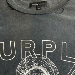Purple Brand Mens XL Distressed Angel Graphic T-Shirt Faded Black Reverse Seam