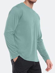 5 camisetas manga larga para hombres de secado rápido, Multicolor a la moda.