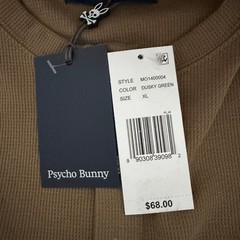 Psycho Bunny Henley T-Shirt Men’s XL Long Sleeve Chest Pocket Dusky Green NWT