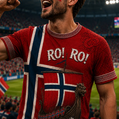 Mens Norway Ro Ro T-Shirt Viking Row Soccer Football Fan Norse Flag Shirt(S-5XL)