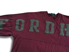 Vintage Spirit Jersey Fordham University Large Burgundy Gray Puff Print T-Shirt