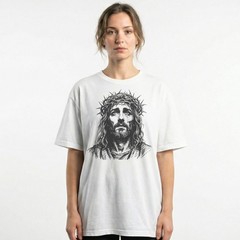 Jesus Christ Crown Thorns Christian Faith Religious T-Shirt Cross Gift Tee