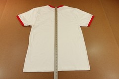Port & Co Core Cotton Adult Large White Red Contrast Short Sleeve T-Shirt New