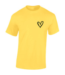 HAND DRAWN HEART LB MENS T SHIRT CUTE FASHION SUMMER LOVE DESIGN FUNNY TOP