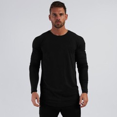 Zonbailon men’s t-shirt pure cotton breathable slim fit base shirt long sleeve