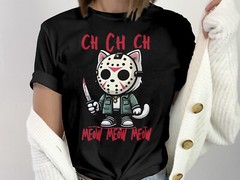 Funny Cat T-Shirt Horror Cat Shirt Halloween T-Shirt Cat Lovers Gift Cat Costume