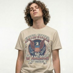 United States Of America 250th Anniversary Eagle Crest Vintage T-Shirt