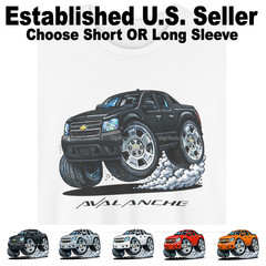 DigiRods Chevy Avalanche Truck Model 4×4 Smoking Tires Cartoon Car T Shirt