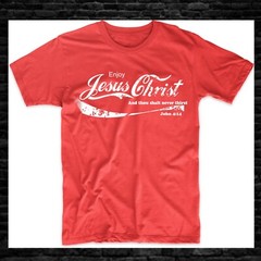 Enjoy Jesus Christ T-Shirt Son of God Religious Church Coke Funny Tee S-3XL