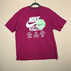 Nike World Tour Pink Heavy Weight Tennis Tee T-Shirt Pink Men’s Size Large L
