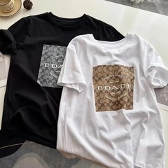 Coach New York Monogram Logo Graphic Black Fashion T-Shirt Unisex