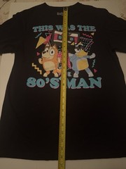 BLUEY ADULT T-Shirt Medium 80’s Man Cassette Tape Bandit and Chilli