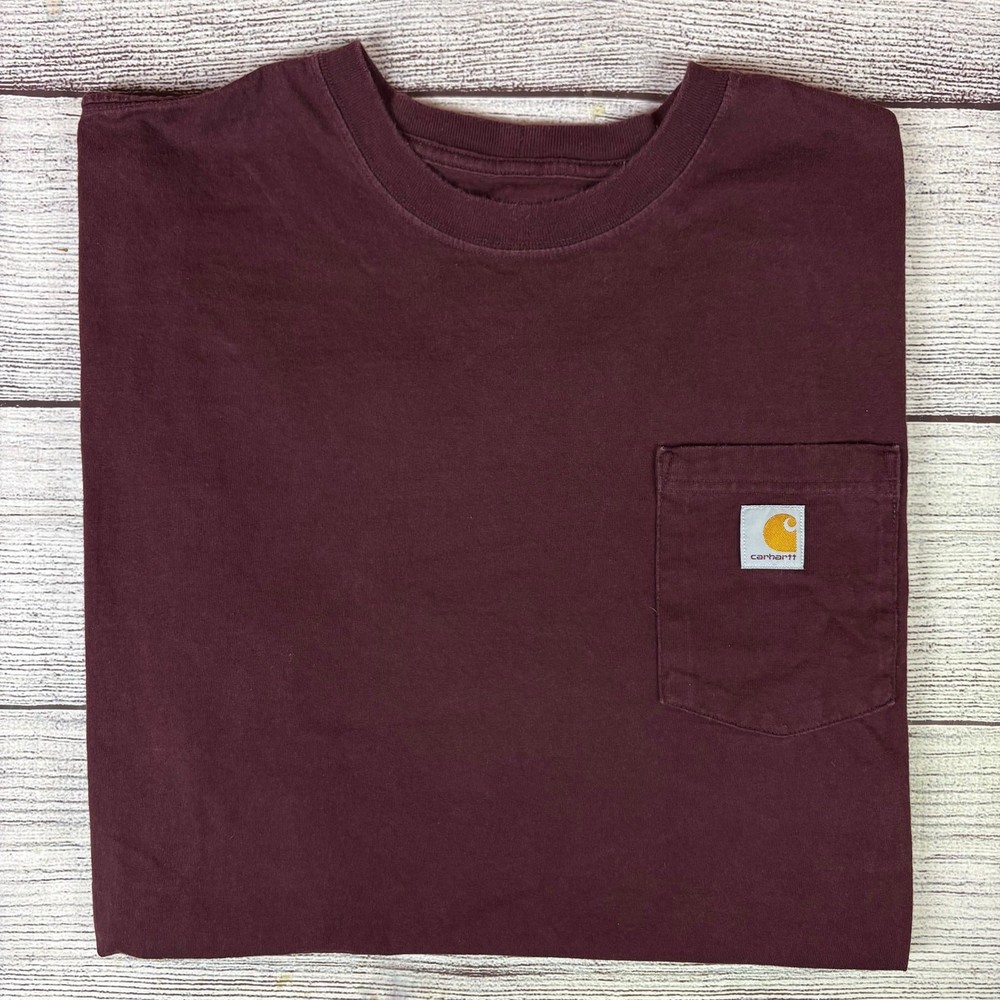 Carhartt Maroon Short Sleeve Pocket T-shirt size Men’s XL Loose Fit