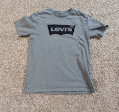 Levi’s Men’s Gray Solid Logo Crew Neck Short Sleeve Jersey Cotton T-Shirt M