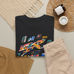 Wild Motion Color Fox Street Art Graphic T-Shirt