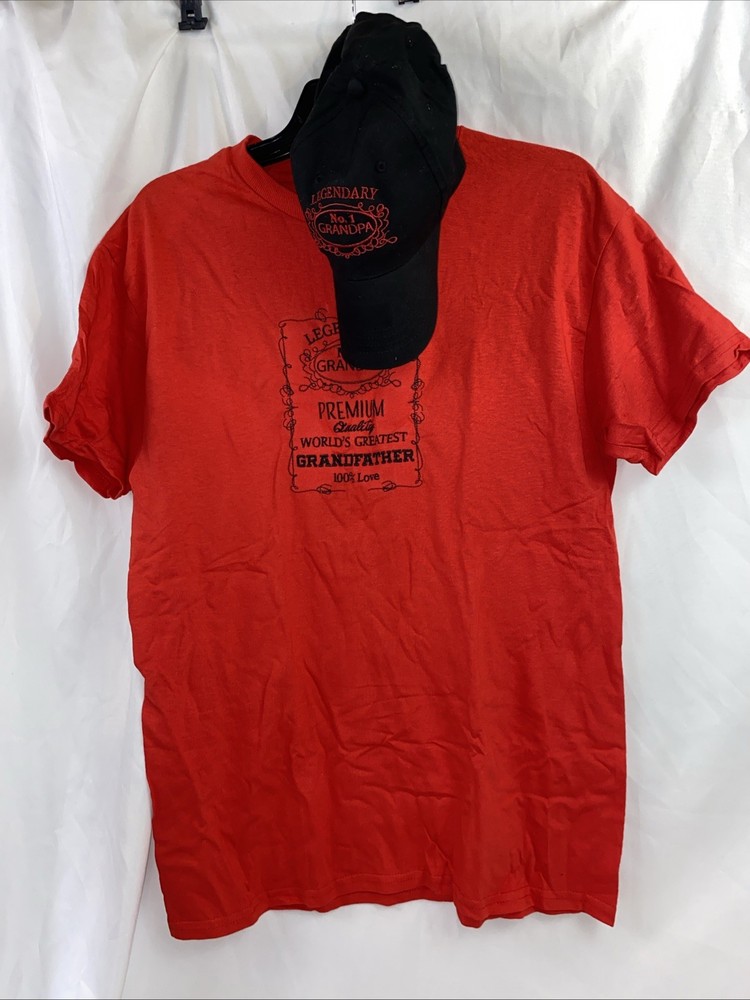 Gilden greatest father T-Shirt And Cap # 1 Dad Medium NEW Legendary world’s