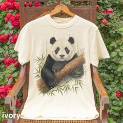 Retro Bamboo Panda Comfort Tee Asian Style Graphic Shirt Men Women