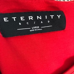 Eternity BC / AD World Wide T-Shirt Tee Red Mens Sz L Smiley Face Crew Neck Soft