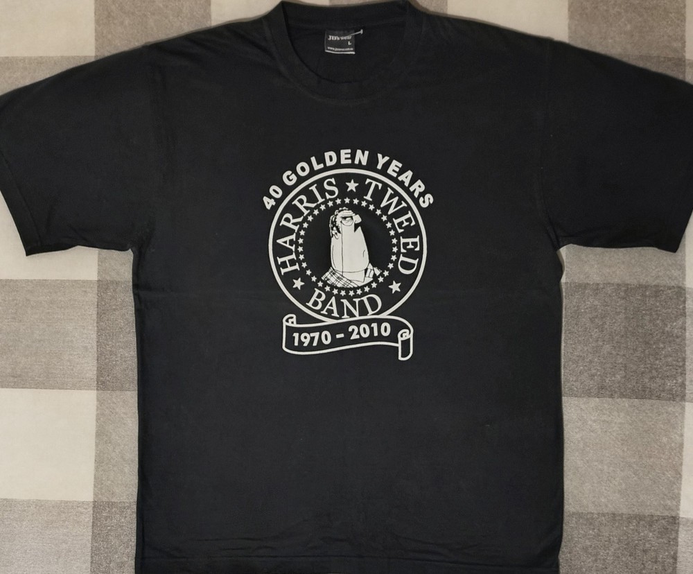 The Harris Tweed Band 40 Golden Years 1970-2010 Tour T-shirt Black Large Vintage