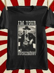I’m Your Huckleberry Graphic Tee – Bold White Text on Black Plus Size T-Shirt wi