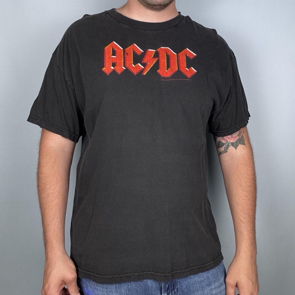 Vintage AC/DC Band T-shirt Black Mens XL