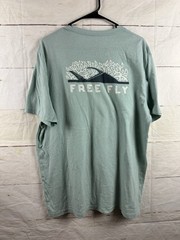 Free Fly Shirt Mens XL X-Large Green Graphic Logo Tri Blend Short Sleeve Casual