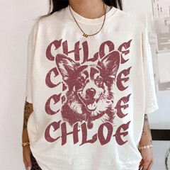 Custom Retro Dog Photo Comfort Tee Personalized Pet Portrait