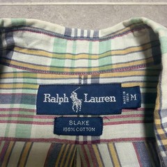 Ralph Lauren 90s BLAKE Madras Check Short Sleeve M-L Used For 14Y+ Japan