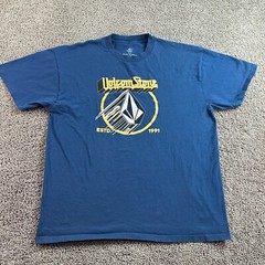 Volcom Stone Shirt Mens Extra Large Blue Skater Skateboarding Short Sleeve *